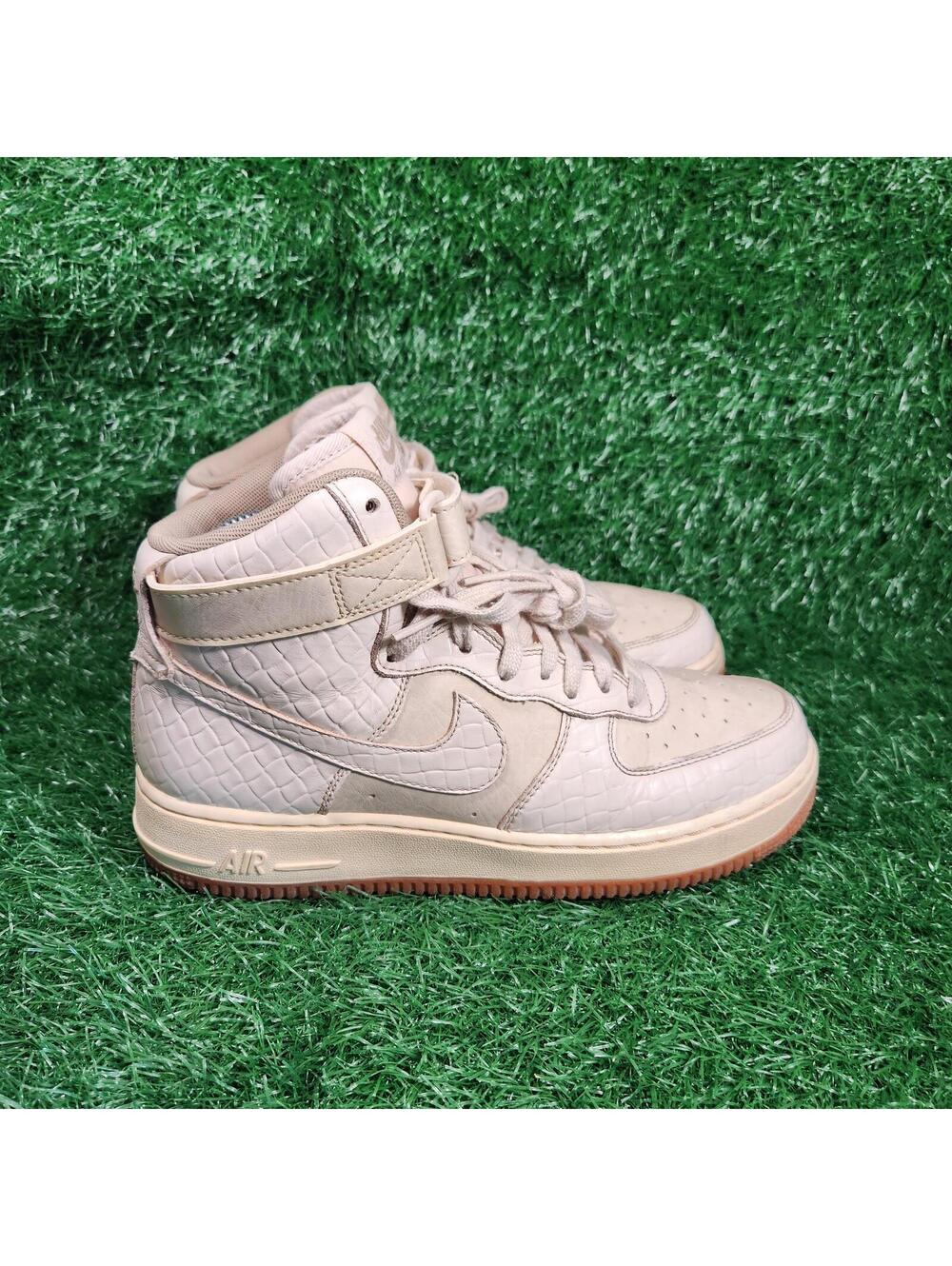 Nike Women's Sz 8.5 Air Force 1 High Premium "Oatmeal" snakeskin Sneakers Shoes